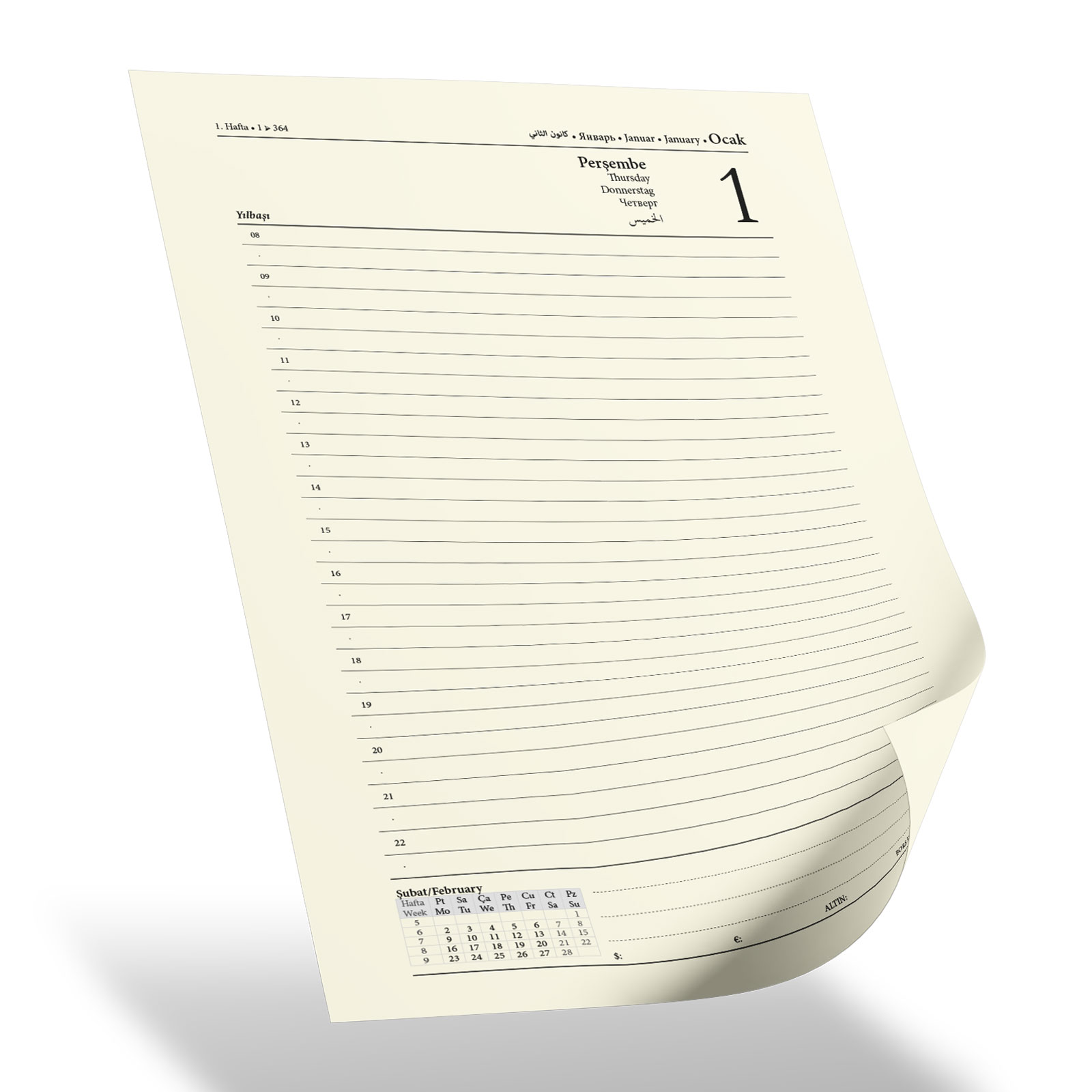 YAŞAMKENT SARI TARİHLİ AJANDA (17X24 CM)