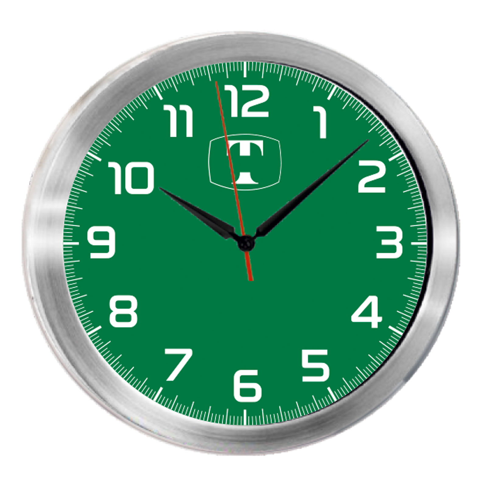 TRİTON091 GÜMÜŞ METAL KASA DUVAR SAATİ (350 MM)